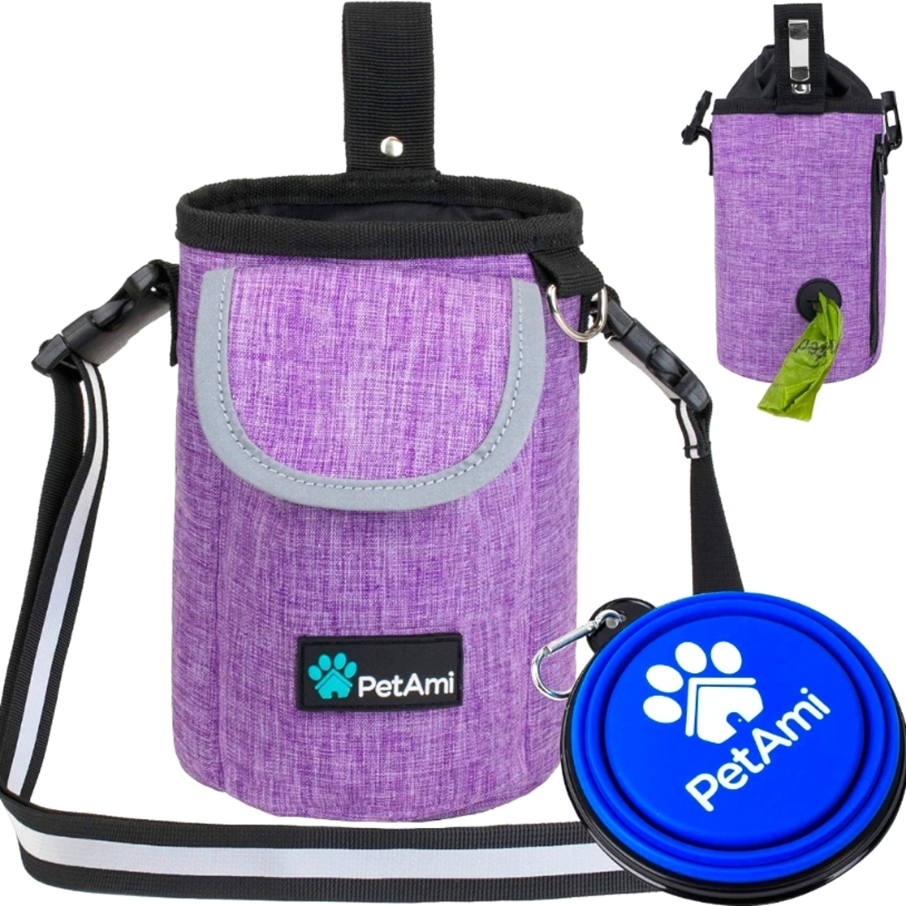 PetAmi Dog Walking Training Dispenser Pouch (Purple)